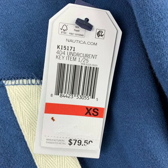 Nautica Mens J-Class Logo Pullover Hoodie Blue XS - Picture 2 of 4